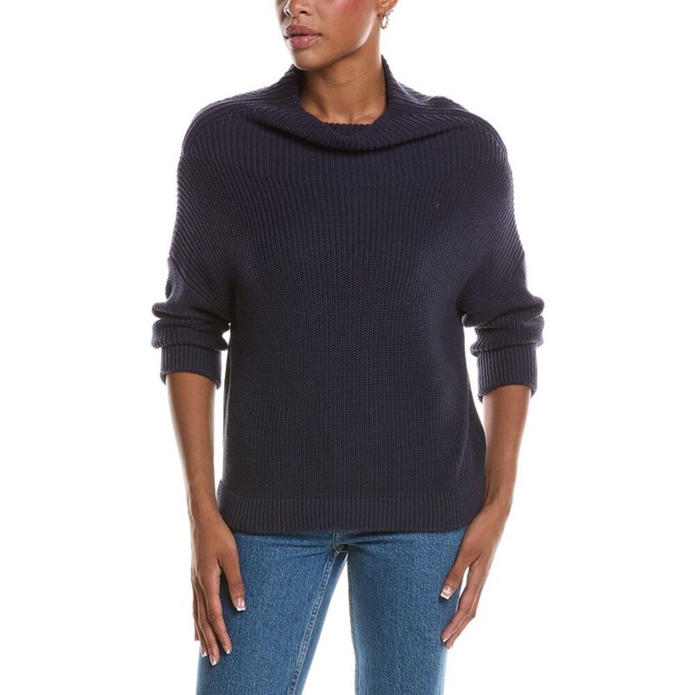 Autumn Cashmere Womens Shaker Stitch Funnel Neck Sweater, Purple